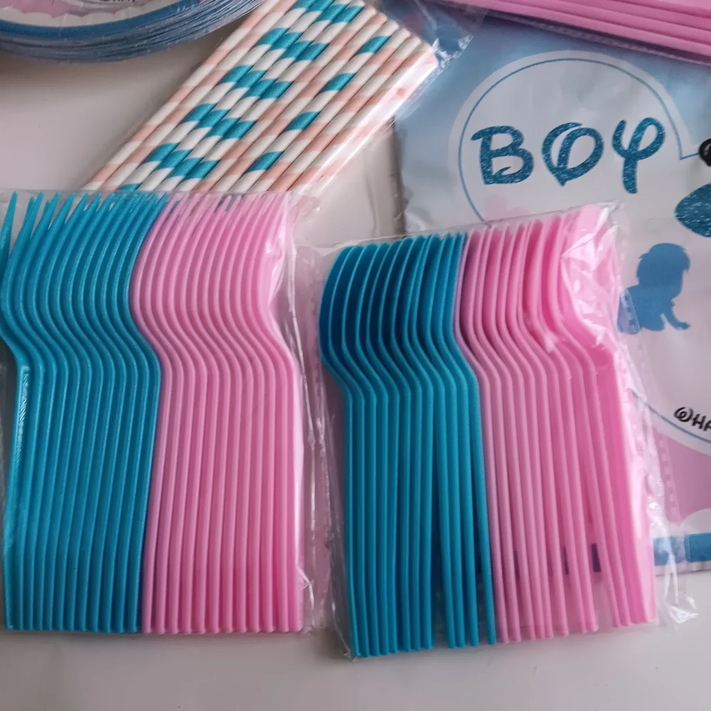 Disney Gender Reveal Tableware Set - Pink and Blue
